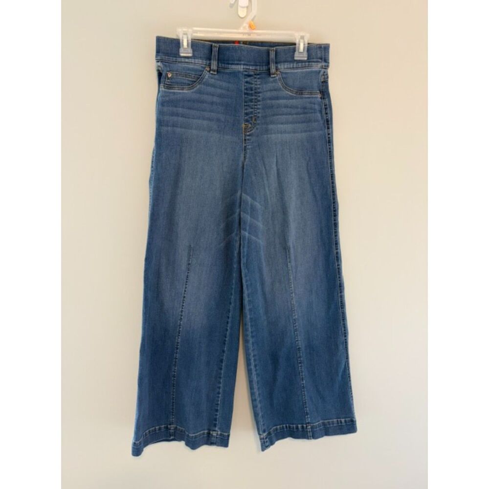 Spanx Seamed Front Wide Leg Slimming Jeans Size Large